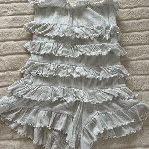 Urban Outfitters Ruffled White Knit Romper
